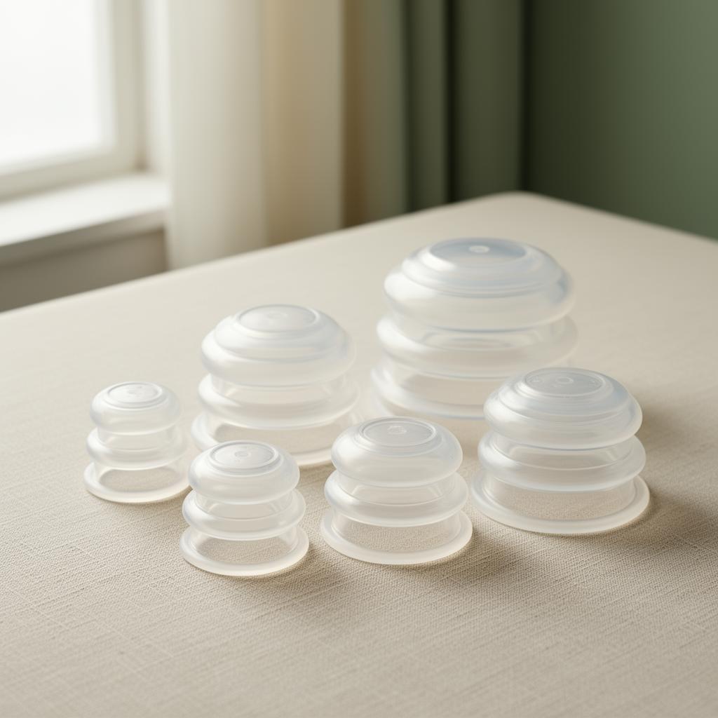 Silicone massage cups for cellulite reduction and myofascial release
